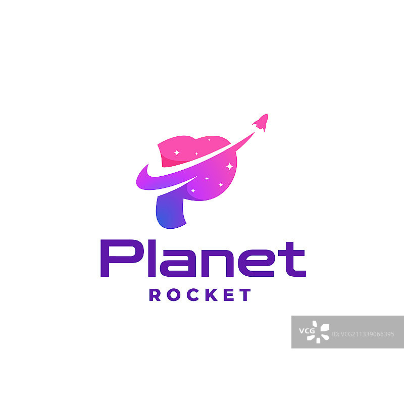 渐变彩色星球Logo图片素材