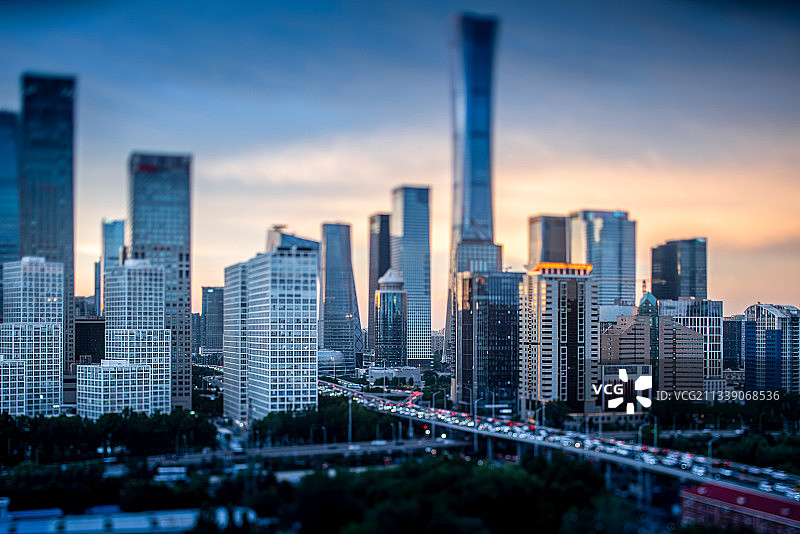 北京国贸日落风光图片素材