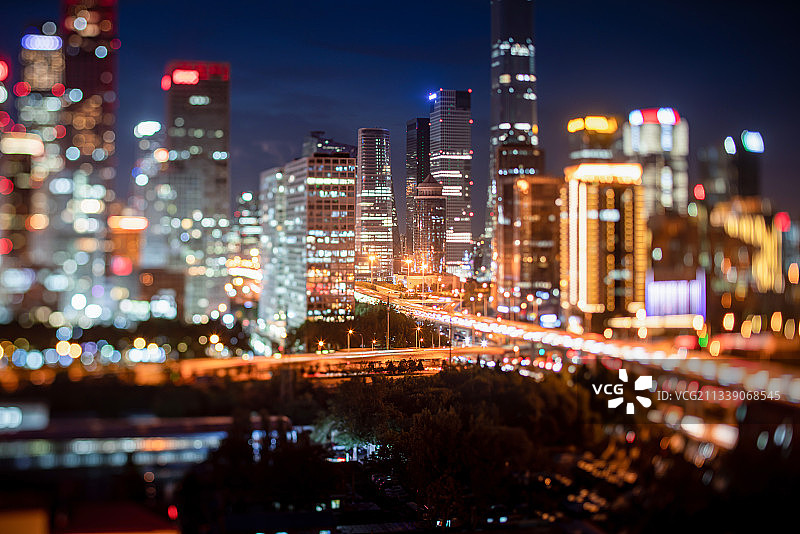 北京国贸夜景风光城市全景图片图片素材