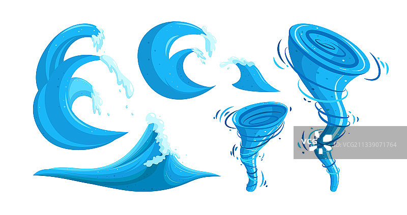 海浪和漩涡海啸波浪洪水图片素材