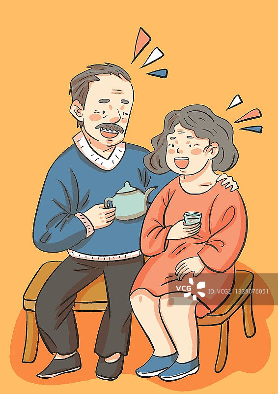 可可爱爱夕阳红图片素材