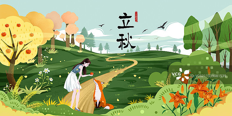 一个女孩的二十四节气图片素材