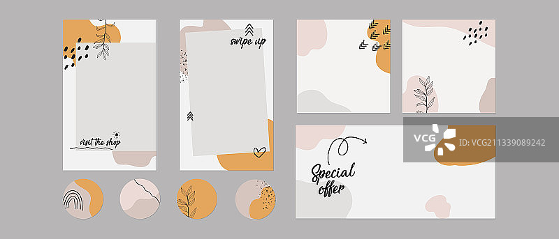 波西米亚抽象造型社交媒体模型图片素材