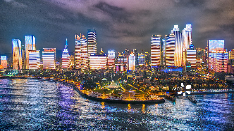 浮山湾灯光秀图片素材