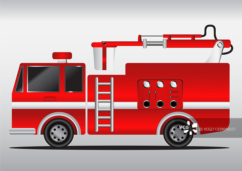 液压消防车（四个轮子，带驾驶室）图片素材
