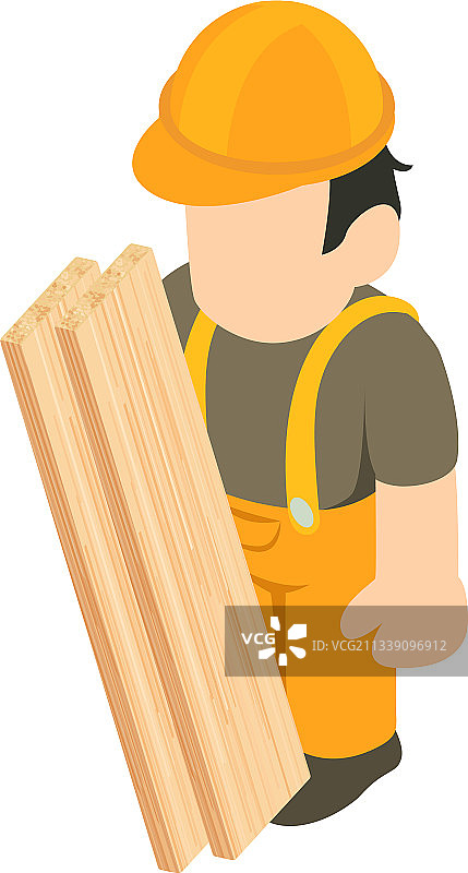 屋顶工人图标2.5D风格图片素材