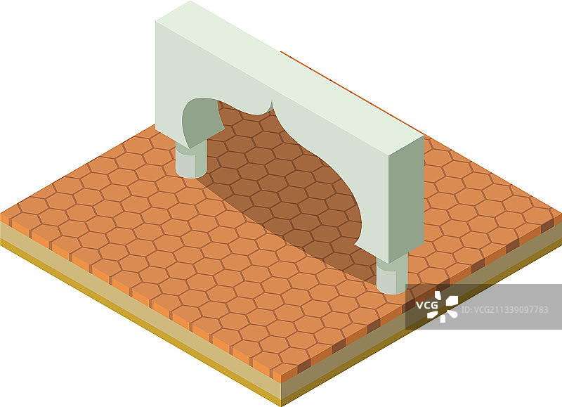 东方拱门图标2.5D风格图片素材