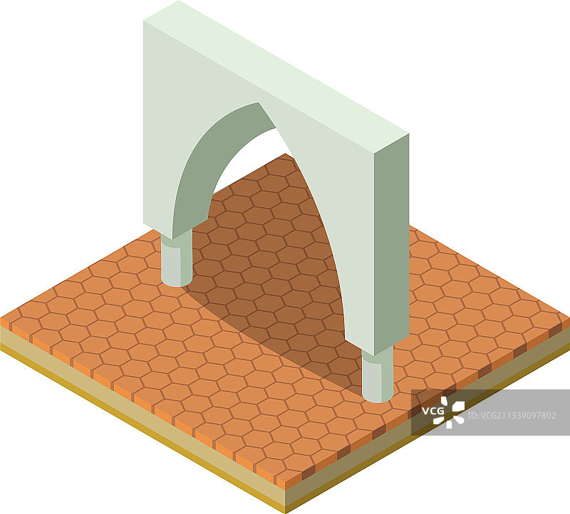 哥特式拱门图标2.5D风格图片素材