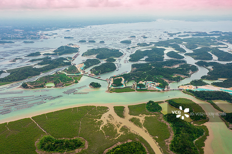 航拍钦州龙门群岛七十二泾图片素材
