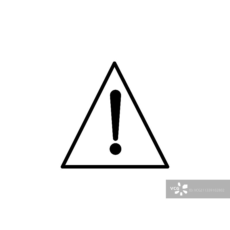 可编辑描边的警告三角标志图标图片素材