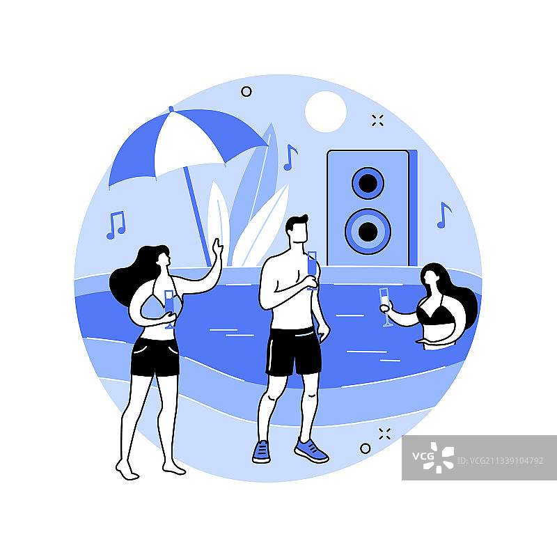 泳池派对抽象概念图片素材