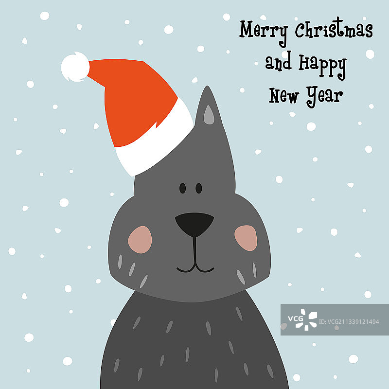 卡通狗圣诞贺卡图片素材