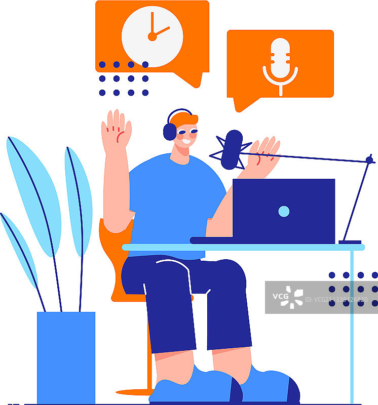 录音音频播客构图图片素材