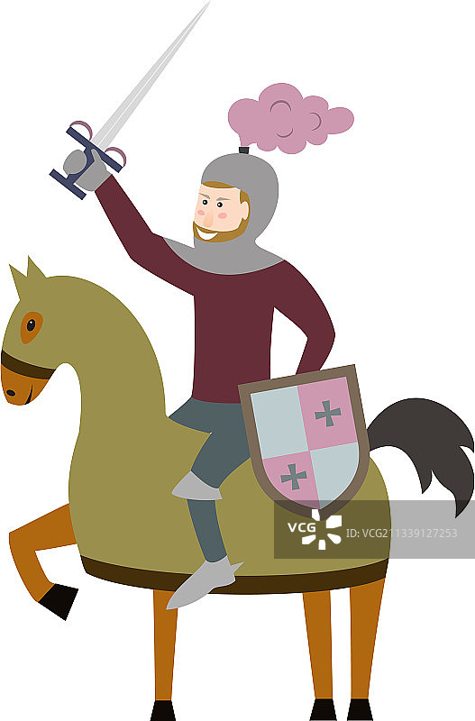 卡通骑士骑马图片素材