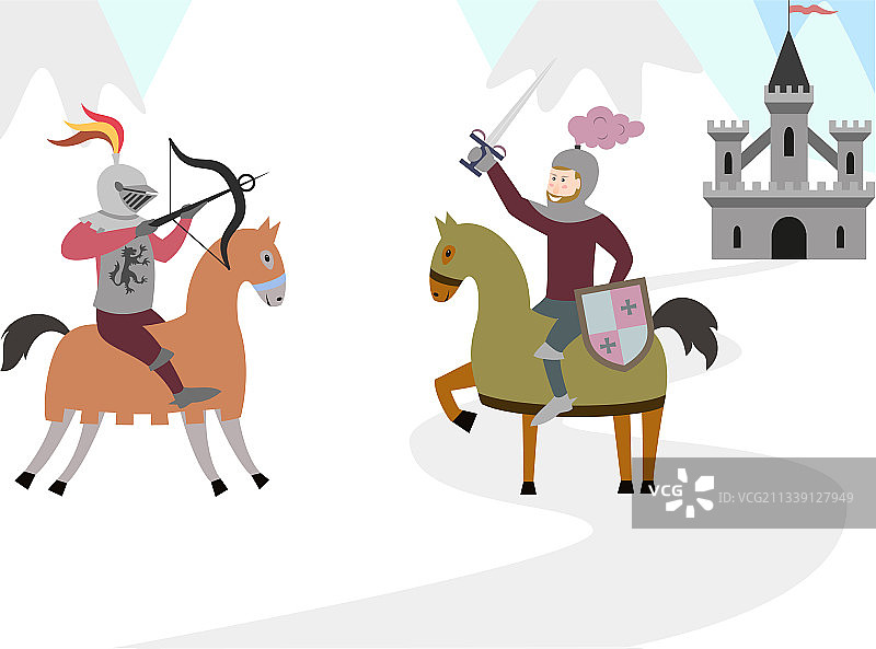 骑在马背上的两位骑士参加比赛图片素材