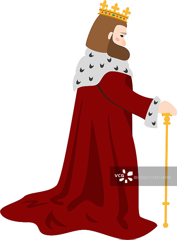 白色背景上的卡通国王图片素材