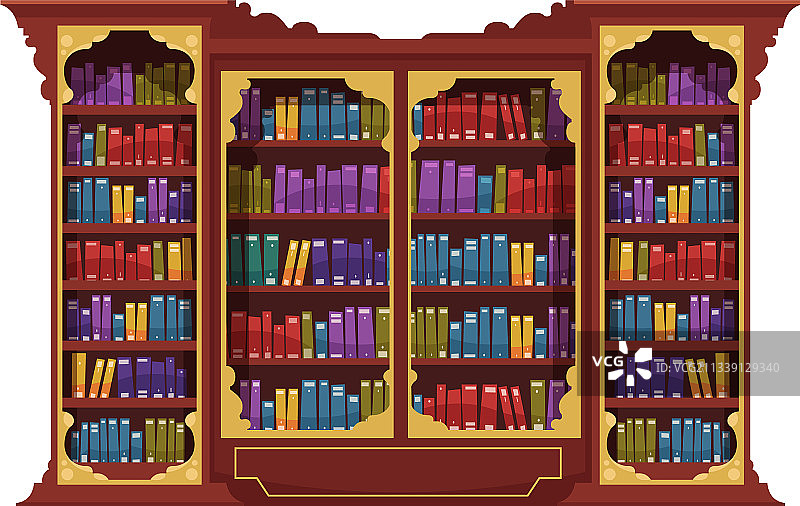 古董书柜组合图片素材