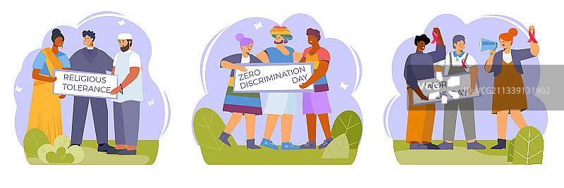 零歧视容忍度组合图片素材