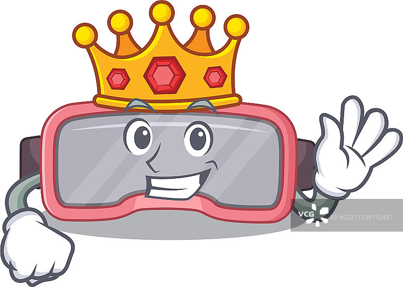 戴VR眼镜的国王漫画设计图片素材