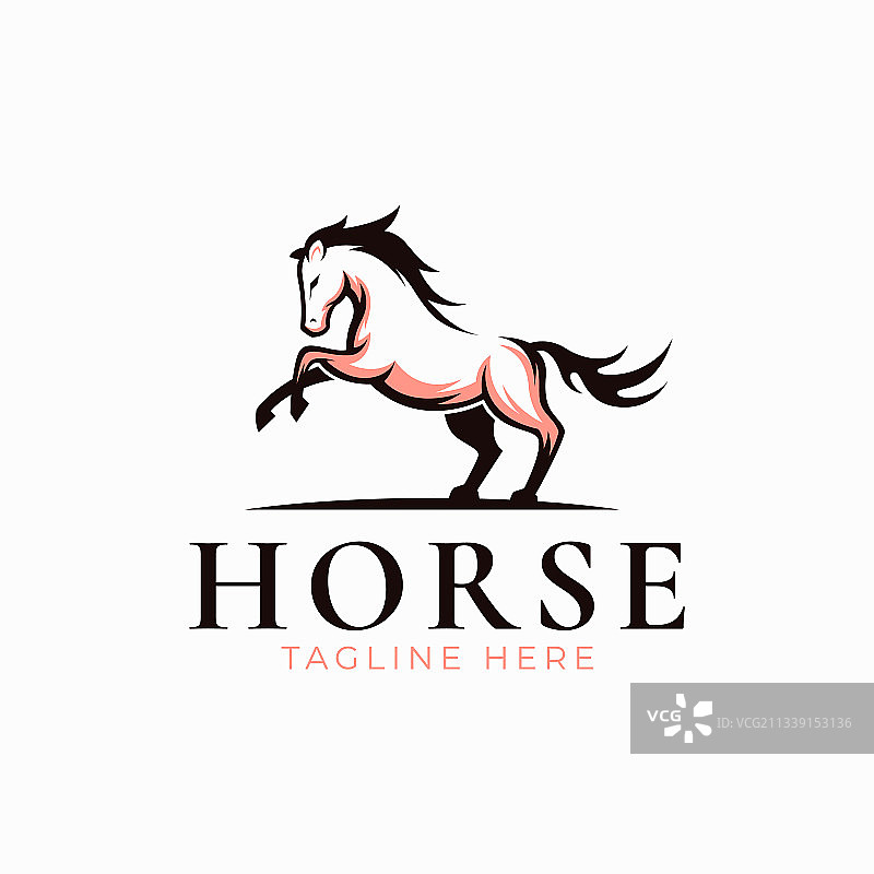 精美的红色骏马标志模板图片素材