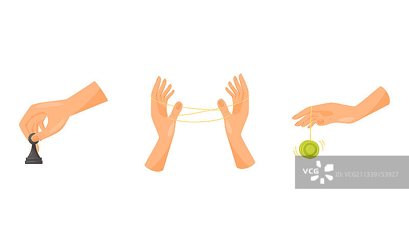 人手玩悠悠球和棋盘图片素材