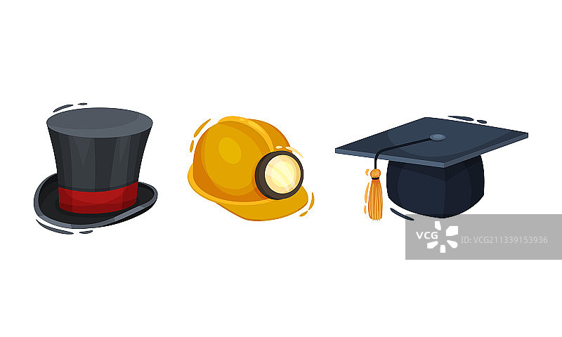 带矿工安全帽的专业帽子图片素材