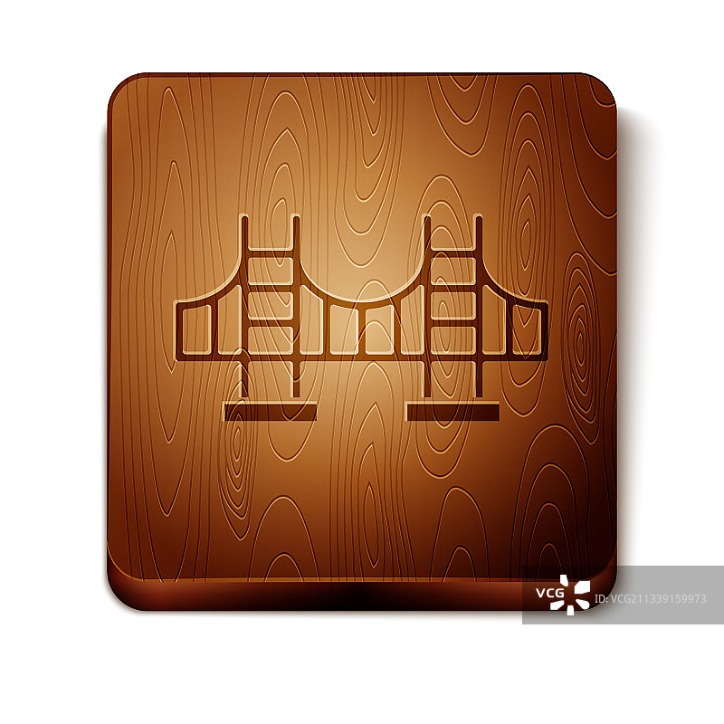 棕色金门大桥图标，白色背景图片素材