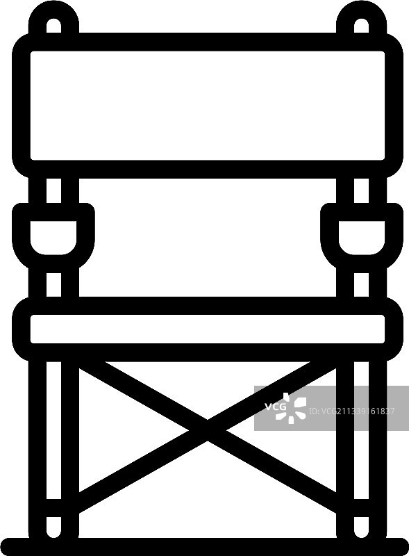 露营椅图标轮廓风格图片素材