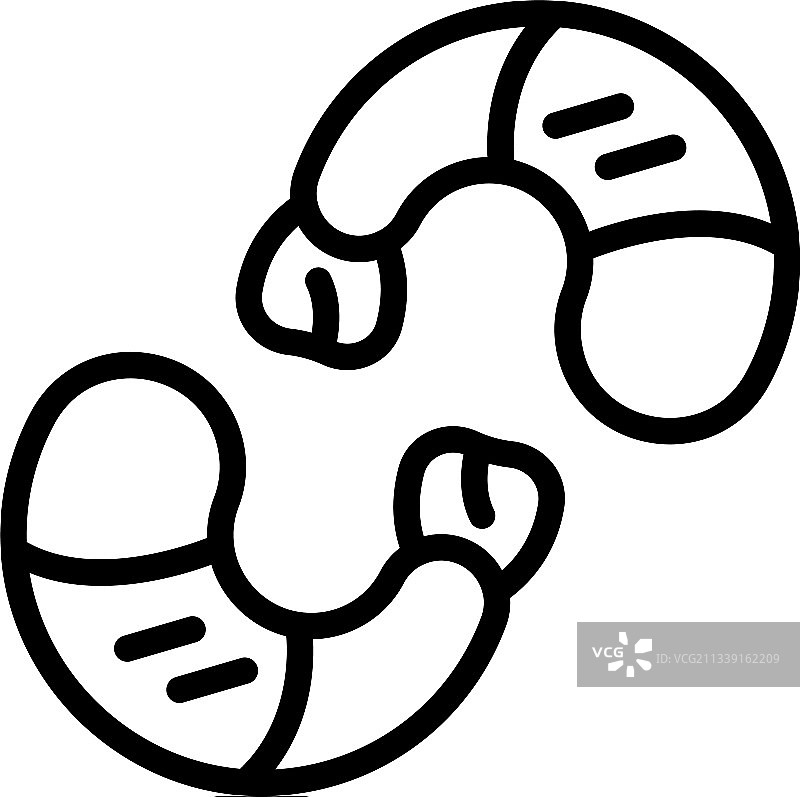 烤虾图标轮廓样式图片素材