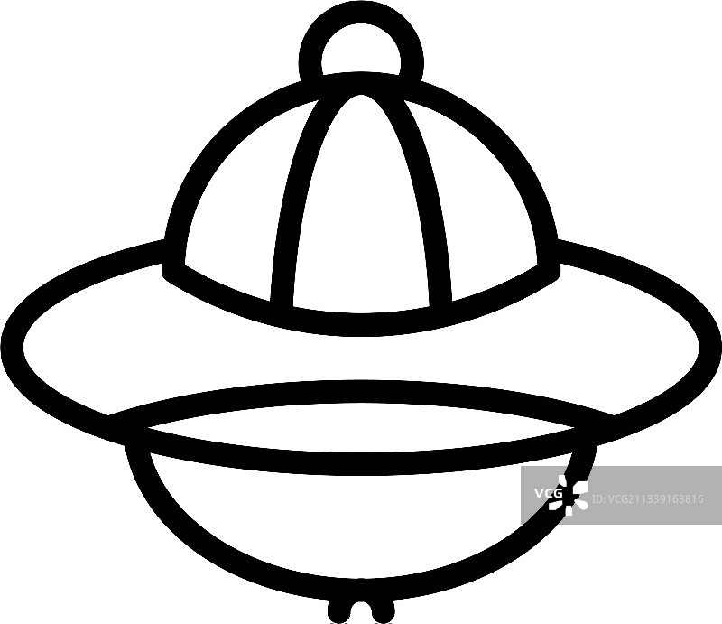 轮廓款式的 safari 帽图标图片素材