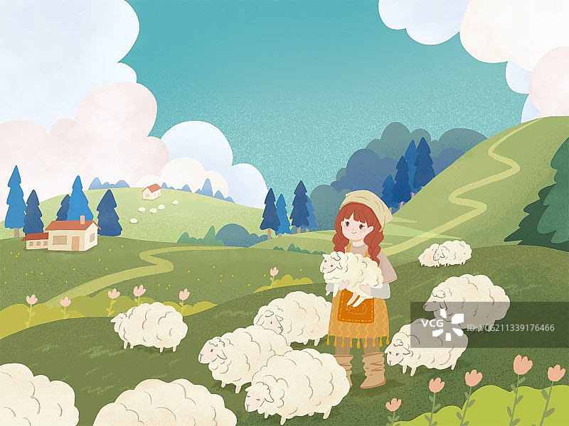 牧羊少女图片素材