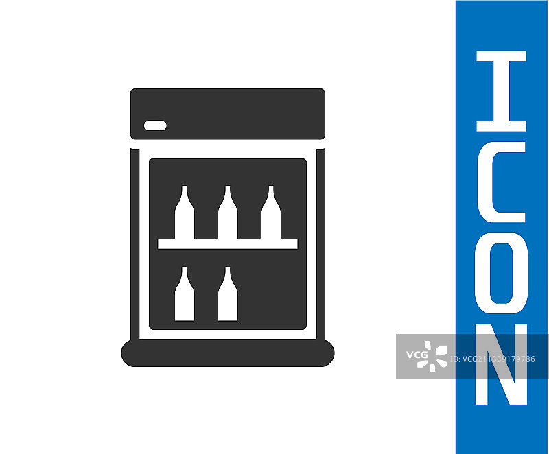 灰色商用饮料冰箱图标图片素材