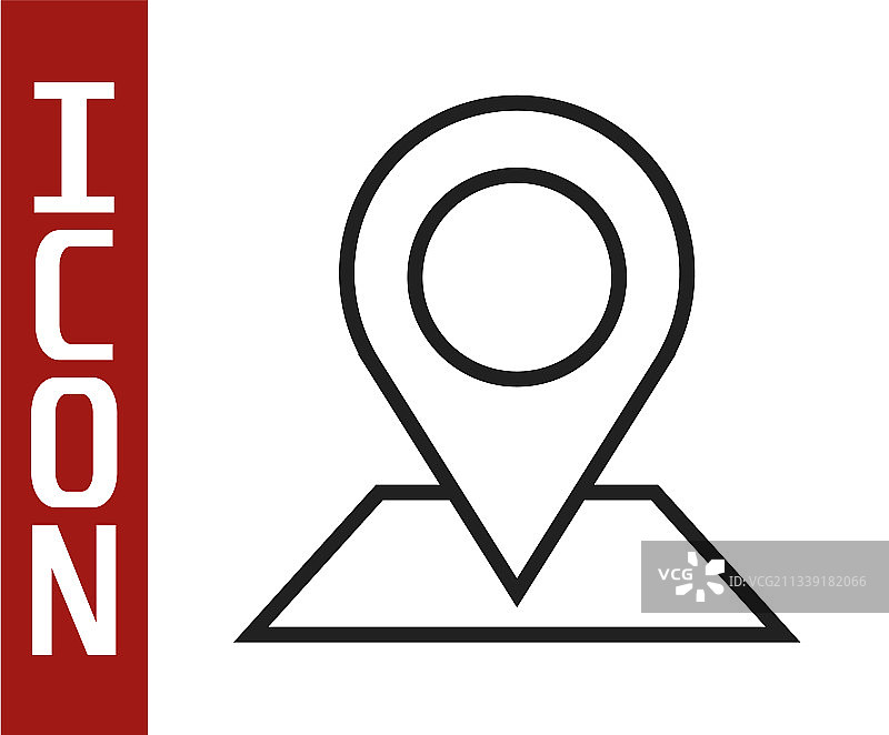 白色背景上的黑色线条位置图标图片素材