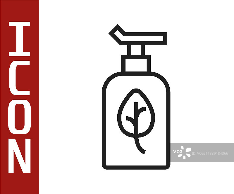 黑色背景的黑色线条有机化妆品图标图片素材