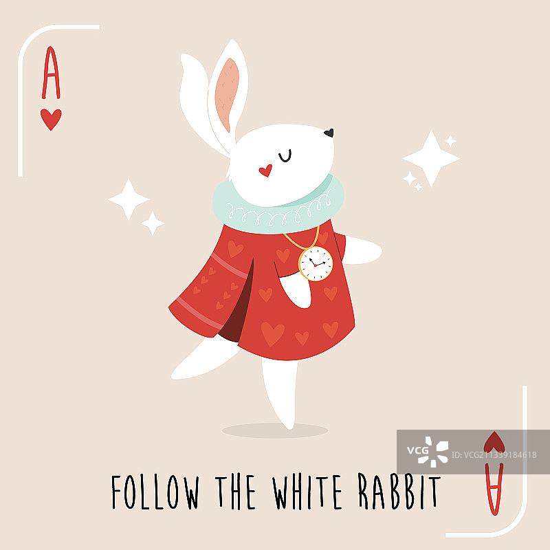 爱丽丝梦游仙境中的彩色兔子图片素材