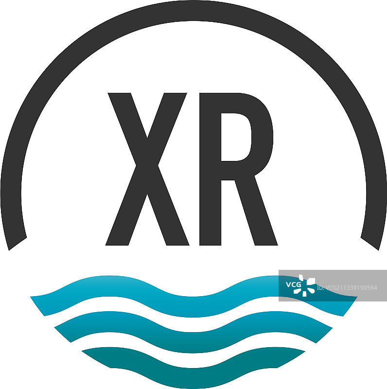 XR字母创意圆形沙滩阳光图片素材