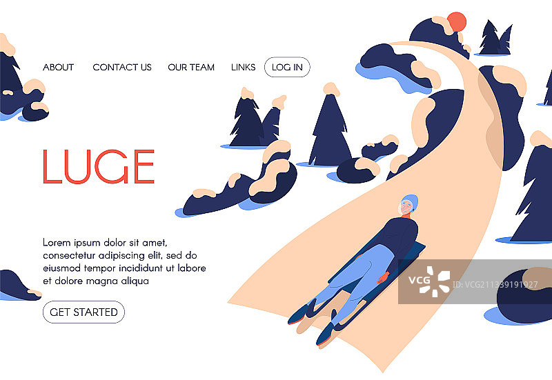 关于专业人士的运动主题着陆页概念图片素材