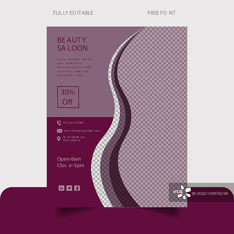 独特美容水疗海报和宣传单设计图片素材