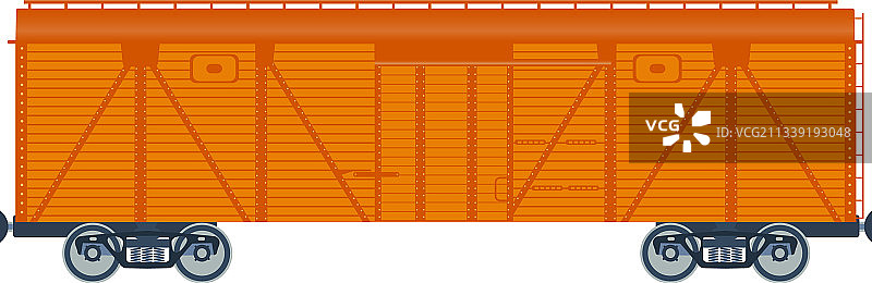 白色背景上的木制铁路货车图片素材