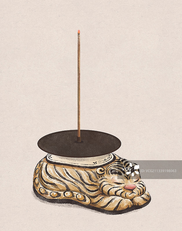 虎枕香插图片素材