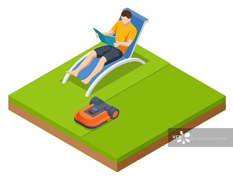 2.5D草坪机器人图片素材