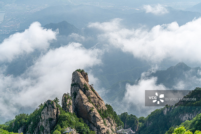 栾川老君山,玉皇顶,洛阳,河南省,蓝天,白云图片素材