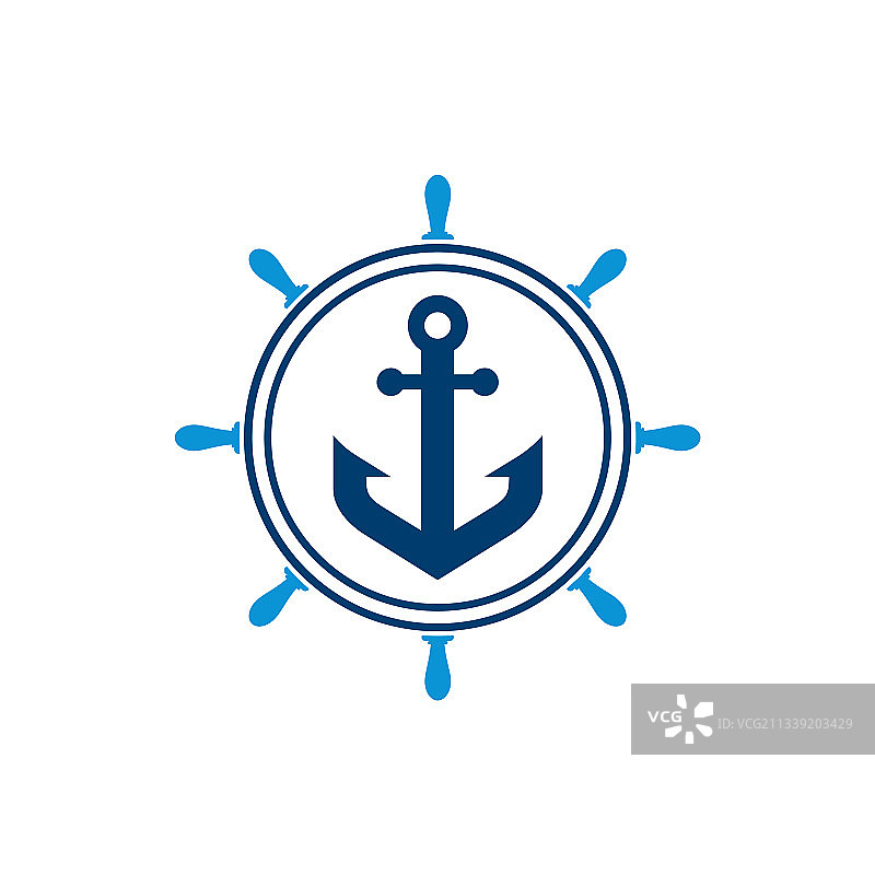 船舵锚标志图标图片素材