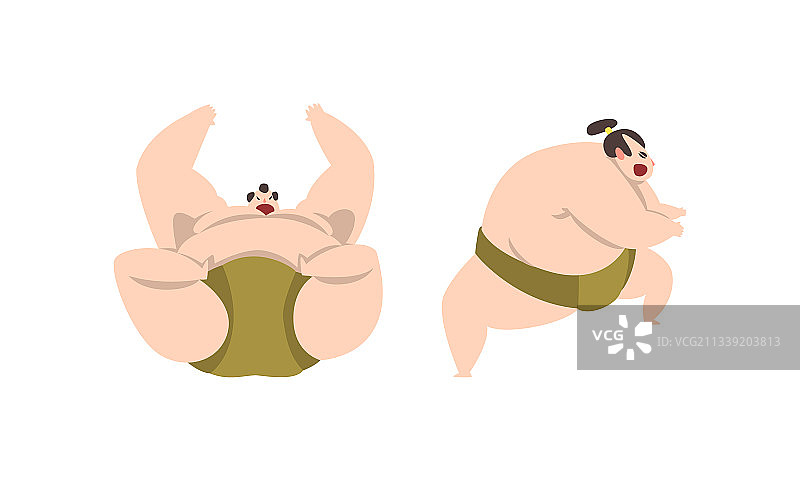 日本武术格斗家相扑摔跤手图片素材