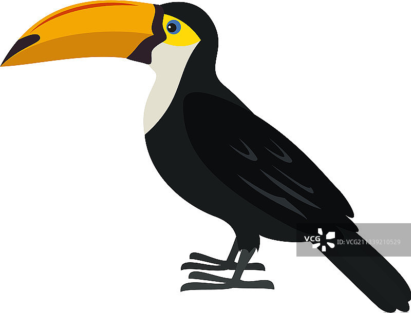 白色背景上的卡通巨嘴鸟图标图片素材