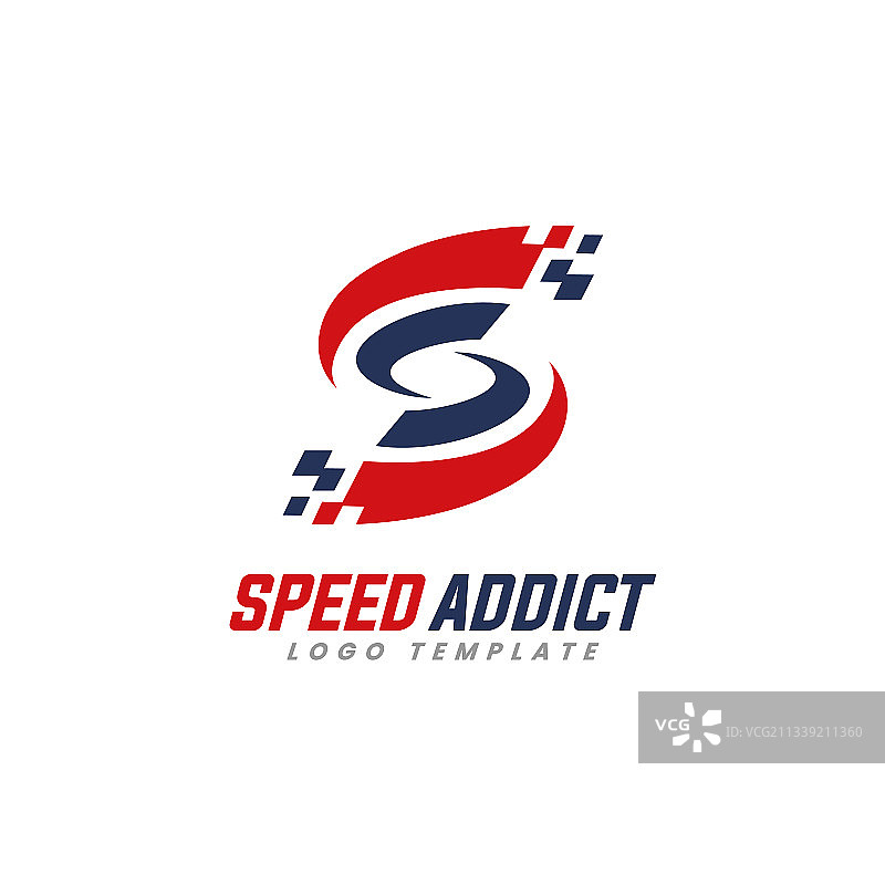 具有运动汽车风格的现代首字母S标志图片素材