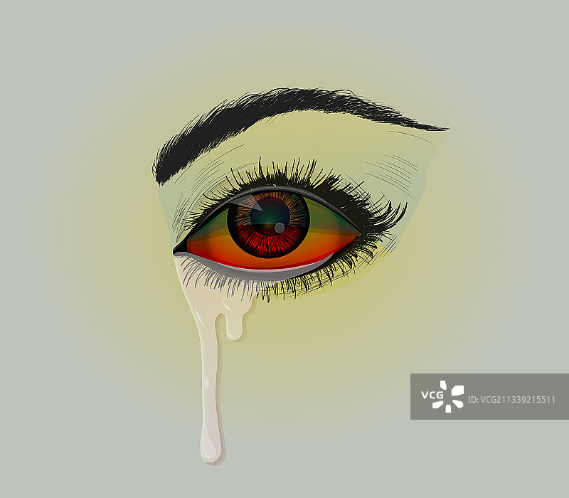 彩色流泪眼睛图片素材