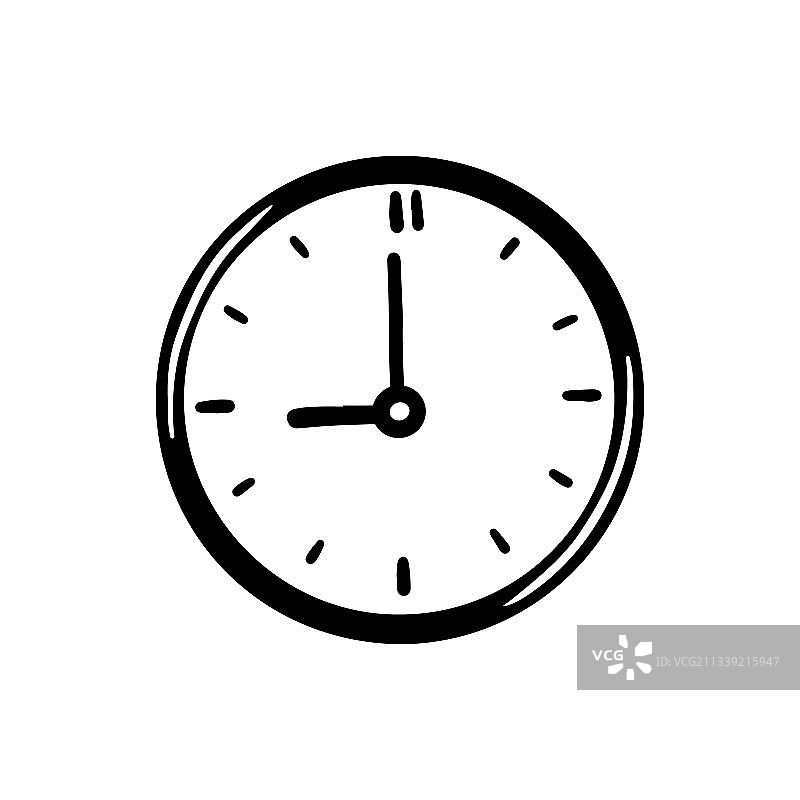 手绘黑色时钟图片素材