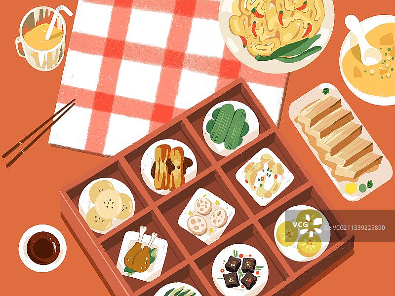 中国传统餐饮美味饮食插画图片素材