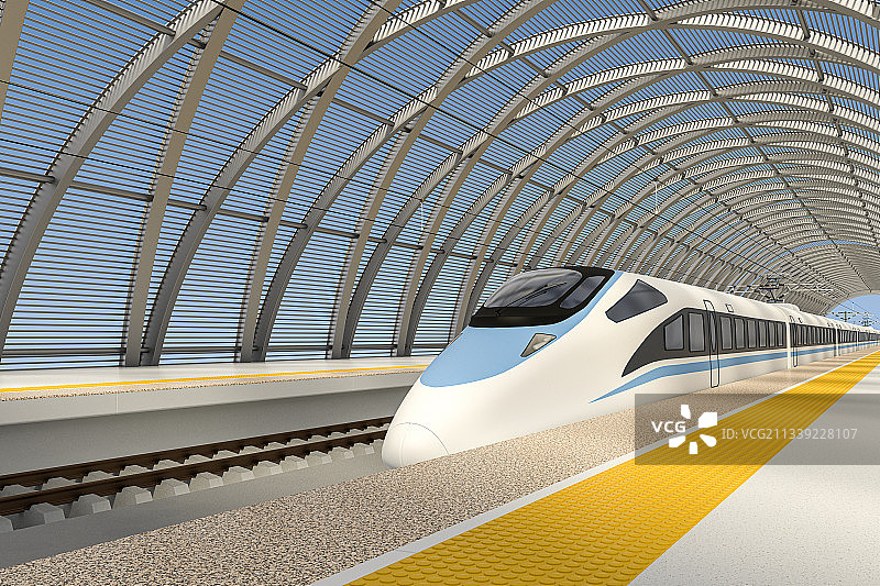 高速铁路车站，三维图形制作图片素材